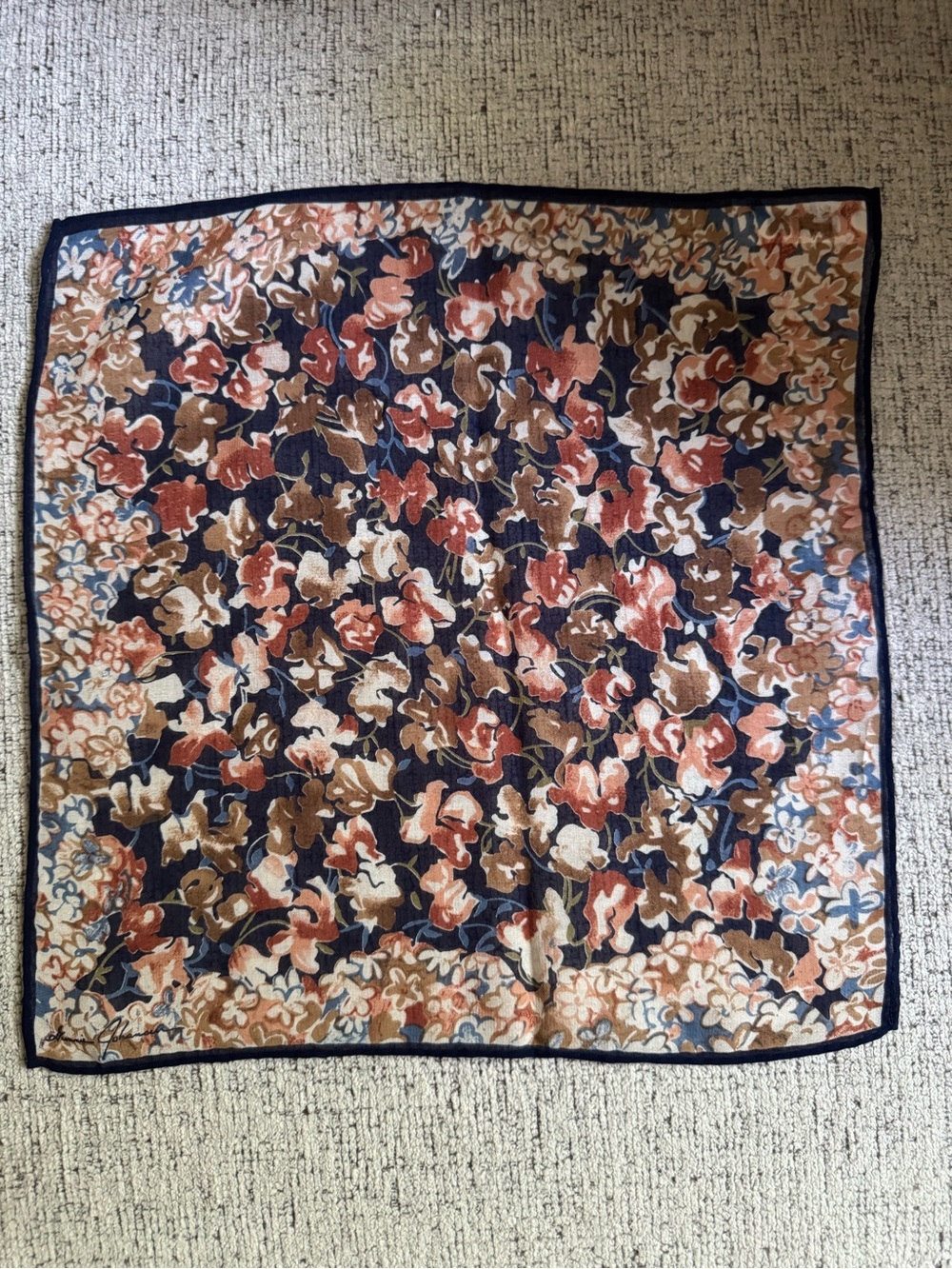 Vintage Silk Pocket Square / Handkerchief